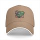 Black Baseball Cap With Artistic Mario And Green Turtle Print