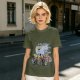 Olive T-Shirt with One Piece Straw Hat Pirates Crew and Ship Print