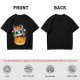 Olive t-shirt with sugar skull cat on jack-o'-lantern