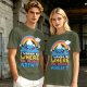 Olive graphic tee with cute mountain rainbow and 'I Wanna Be Where The People Aren't' text