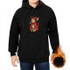 Black Hoodie With Devil Cat Graphic Design