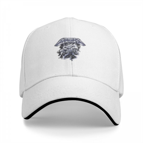 Black Baseball Cap With Metallic Graphic Print Design