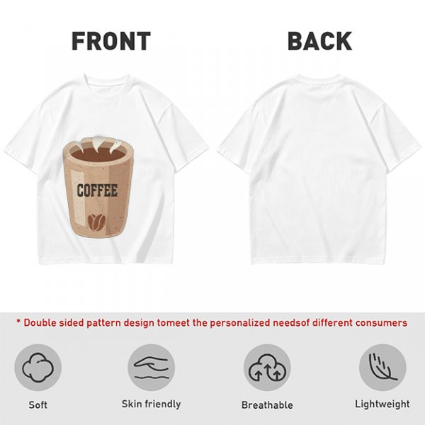 Olive Green T-Shirt With Coffee Cup Graphic Print