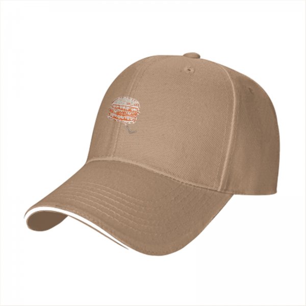 Black baseball cap with a detailed burger graphic design