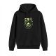 Black hoodie with whimsical forest spirit graphic print