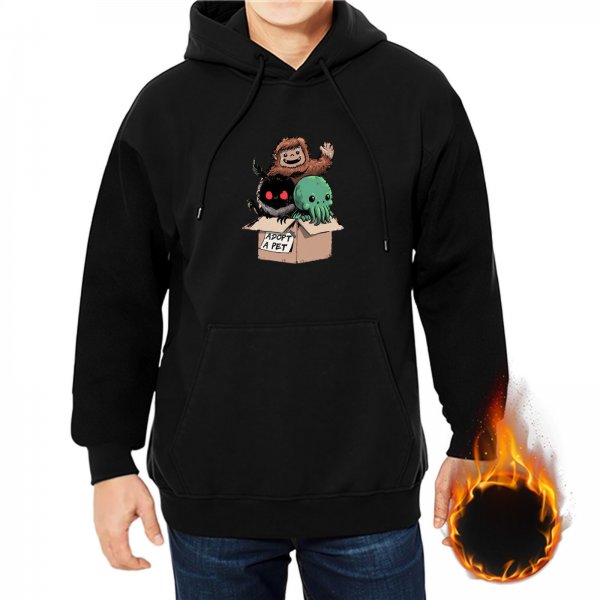 Hoodie with Cryptid Creatures in a Box Design