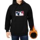 Black Hoodie With Custom Sports Logo Style Graphic Print