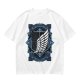 Olive T-Shirt With Attack on Titan Survey Corps Wings Print