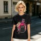Olive T-shirt with a potion bottle holding a black cat that says don't open evil inside do it