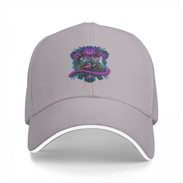 Black Baseball Cap With Fantasy Dragon And Warrior Graphic