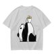 Olive T-Shirt With Panda Balancing Ramen Bowl Print