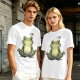 Olive T-Shirt With Meditating Frog Graphic Print