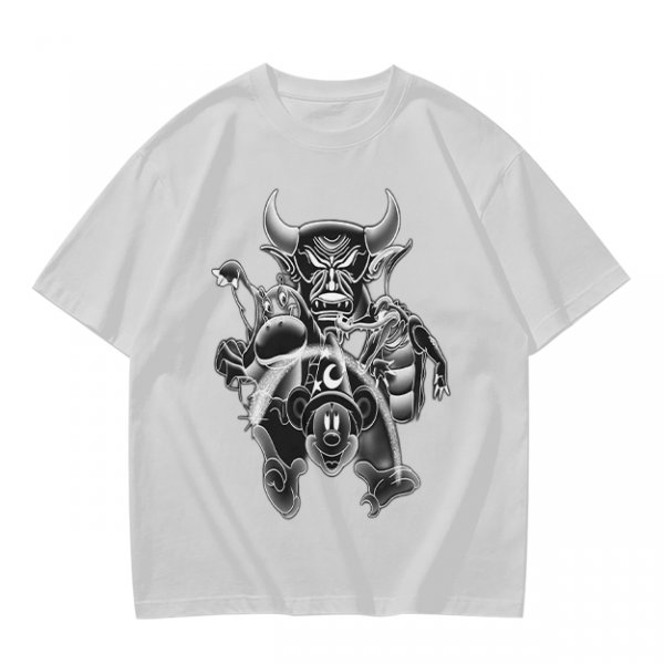 Olive T-Shirt with Sorcerer Mickey and Fantasia Villains Graphic
