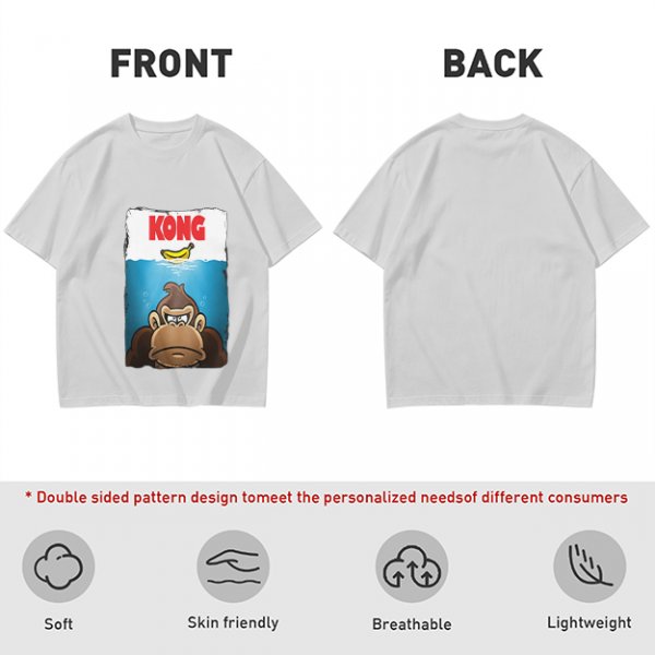 Olive T-Shirt With Cartoon Kong Banana Water Print