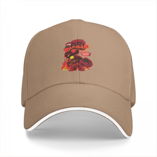 Black baseball cap with My Little Diablo evil magic graphic print