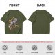 Olive Street Fighter Graphic T-Shirt with Fighting Character Art