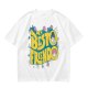 Olive graphic t-shirt with 'MY BESTO FRIENDO' anime character print