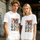 Olive T-Shirt With Sushi Cats Graphic Print