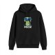 Black hoodie with a thinking frog graphic that says I think I think too much