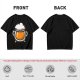 Olive Green T-Shirt With Stylized Beer Mug Graphic Print