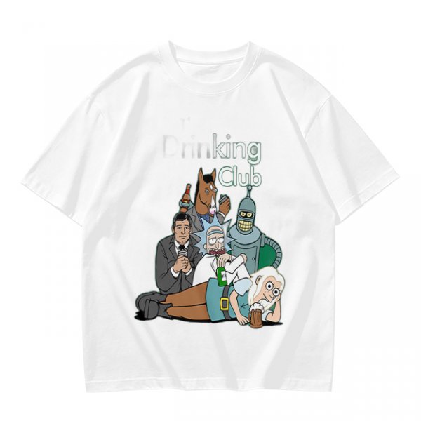 Olive T-Shirt Featuring 'king Club' and Animated Characters Print