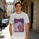 Olive T-shirt with Princess Mononoke Mask Graphic Print