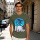 Anime girl cherry blossom scene graphic tee