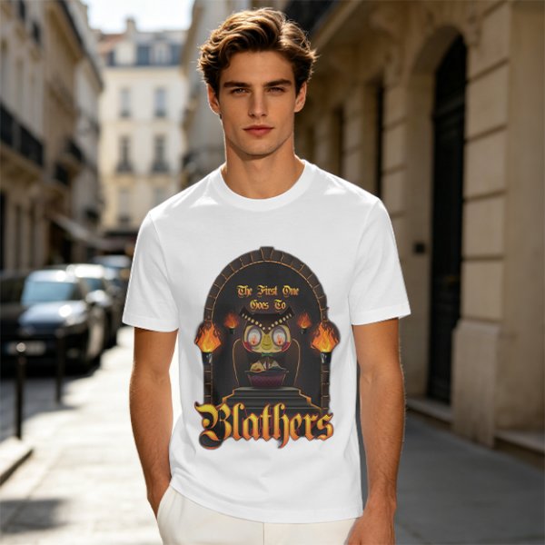 Olive T-Shirt with Gothic Blathers Themed Archway Print