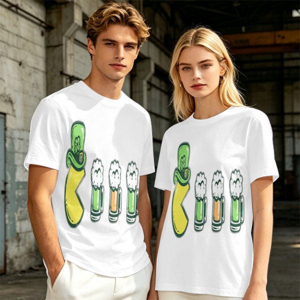 St. Patrick's Day Beer and Leprechaun Hat Graphic T-Shirt