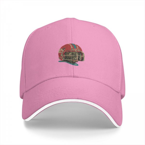 Black baseball cap with vintage football helmet graphic