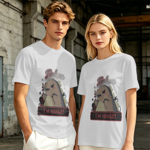 Olive T-Shirt With Hungry Dinosaur 'I'm Hangry' Print