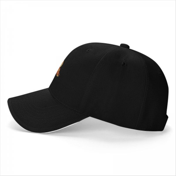 Black Baseball Cap with Anime Character Sunset Graphic