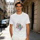 Olive T-Shirt With Whimsical Space Themed Cartoon Print