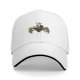 Black baseball cap with whimsical frog network graphic design