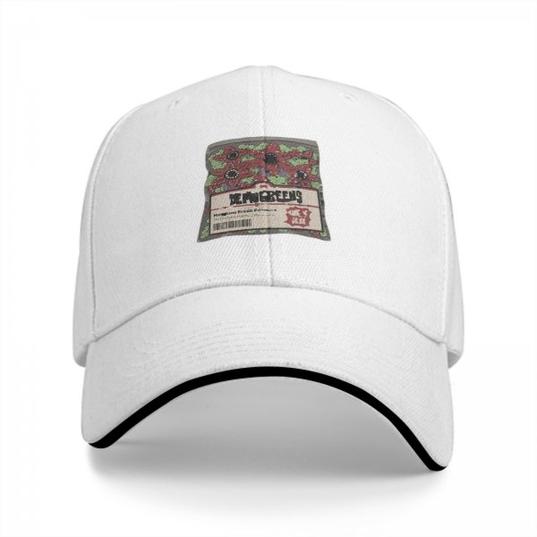 Black Baseball Cap With Demogorgons Graphic Print