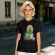 Olive Green T-Shirt With Zelda Themed Cartoon Characters Print